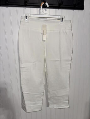 NWD Cato Women 6 White Contemporary Stretch Slim Crop Pants